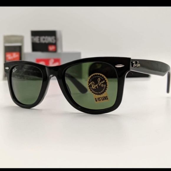 LIKE NEW Ray-Ban Wayfarer Black RB2140 Men /Women Sunglasses - Picture 4 of 16